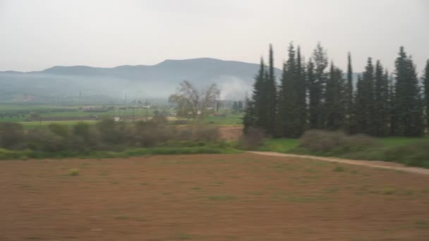 Fönster Utsikten Från Tåget — Stockvideo