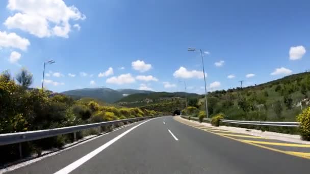 Conducerea Autostradă Tunel Vedere Frontală Stabilizator Cameră Fără Editare Postare — Videoclip de stoc