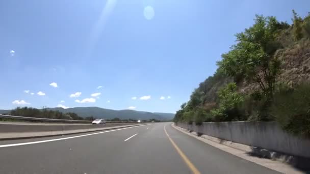 Conducción Autopista Vista Frontal Estabilizador Cámara Hay Edición Correos Video — Vídeo de stock