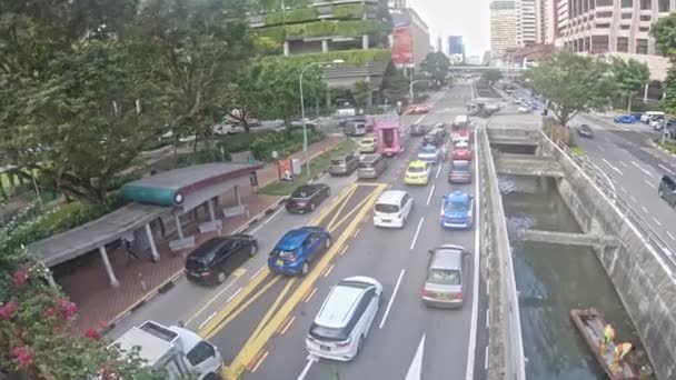 Σιγκαπούρη Απρ 2018 Κίνα Πόλη Της Σιγκαπούρης Δρόμο Κυκλοφορίας — Αρχείο Βίντεο