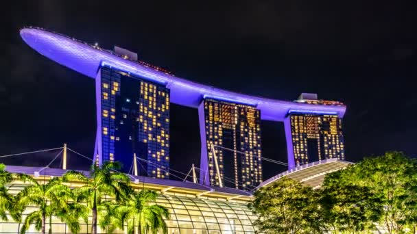 Singapur Duben 2018 Timelapse Laser Show Marina Bay Singapur Noci — Stock video