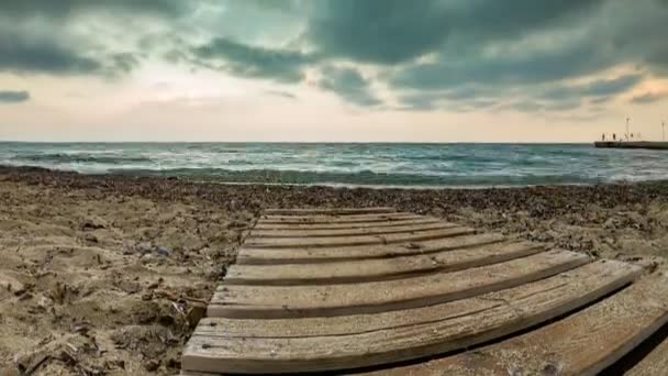 Strand Zee Wolken Timelapse Video — Stockvideo