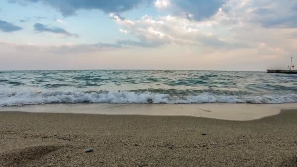 Slow Motion Vídeo Praia Com Céu Dramático Férias Verão — Vídeo de Stock