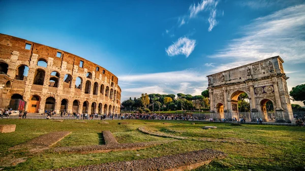 Colosseum Arch Constantine Panoramic View Rome Italy — Stock Photo, Image