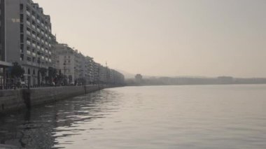 Thessaloniki, Yunanistan - Hayır düzenlemek, 4 k video Beyaz Kule 3840 x 2160 25 fps şafak