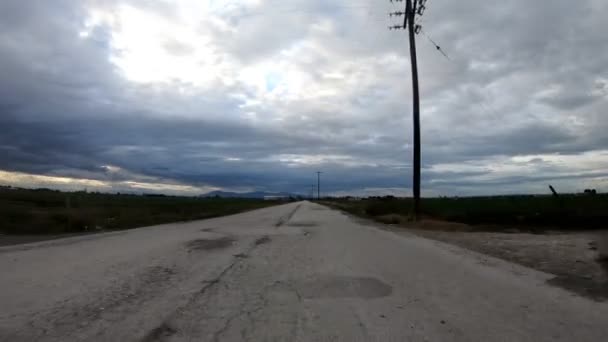 Dirigir Uma Estrada Campo Tarde Atrasada Vídeo 25Fps — Vídeo de Stock