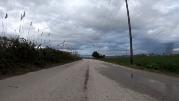 Conduciendo Una Carretera Campo Tarde Video Fps — Vídeos de Stock