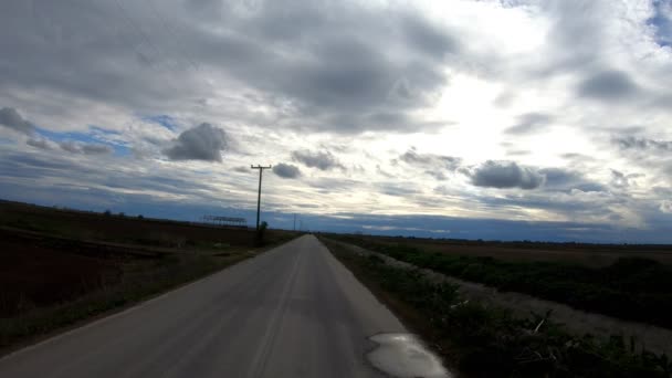 Dirigir Uma Estrada Campo Tarde Atrasada Vídeo 25Fps — Vídeo de Stock