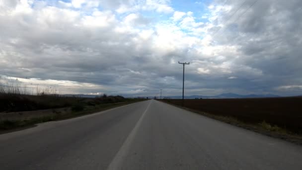 Dirigir Uma Estrada Campo Tarde Atrasada Vídeo 25Fps — Vídeo de Stock