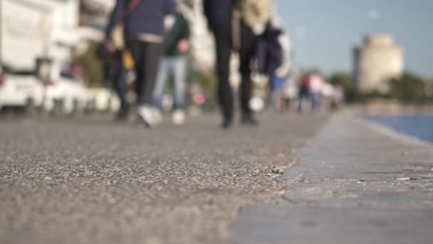 Dojíždějících Lidé Chodící Městě Pomalý Pohyb — Stock video