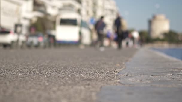 Commuters People Walking City Slow Motion — Stock Video