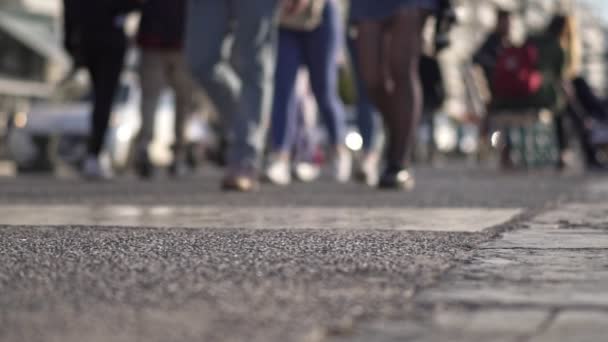 Commuters People Walking City Slow Motion — Stock Video