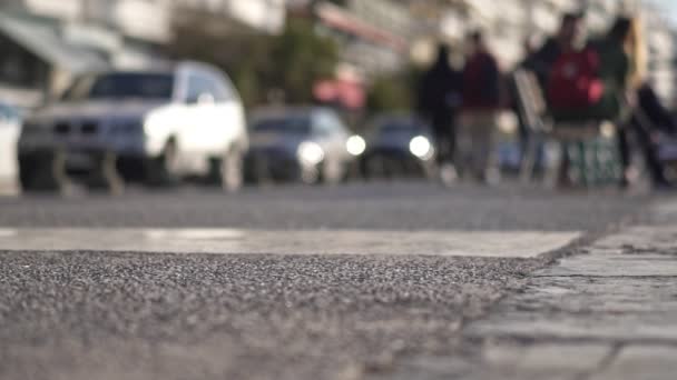 Ingázók Emberek Sétálni Városban Lassított — Stock videók