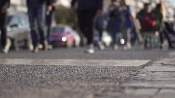 Commuters People Walking City Slow Motion — Stock Video