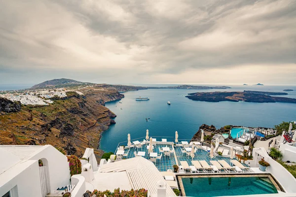 Santorini Adası, Yunanistan, en güzel seyahat des biri — Stok fotoğraf