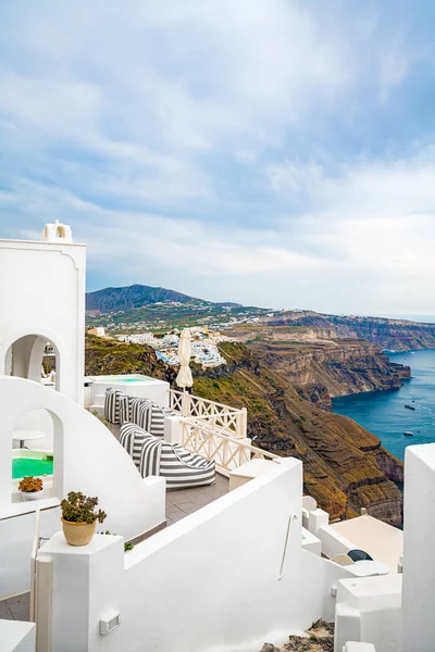 Santorini Ilha na Grécia, uma das mais belas viagens des — Fotografia de Stock