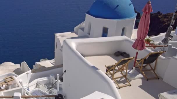Panoráma Santorini Sziget Görögországban Egyik Legszebb Úticél Világon Lelőtték Oia — Stock videók