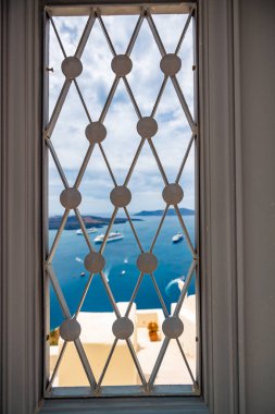 Santorini Adası Yunanistan 'da mimari detaylar, shot in Thi