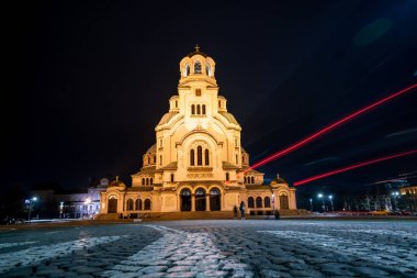Alexander Nevsky Katedrali, Gece Çekimi, Sofya, Bulgaristan 