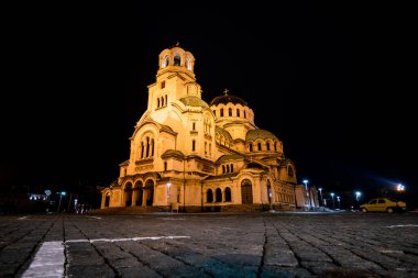 Alexander Nevsky Katedrali, Gece Çekimi, Sofya, Bulgaristan 