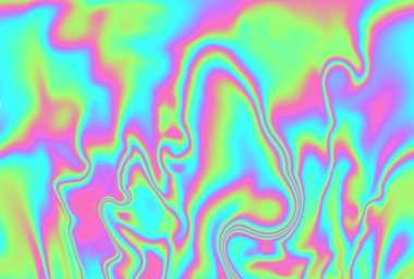 Neon canlı renk paletindeki soyut holografik doku. Synthwave, vaporwave 80s 90s estetik.