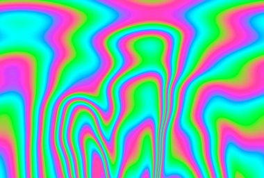 Neon canlı renk paletindeki soyut holografik doku. Synthwave, vaporwave 80s 90s estetik.