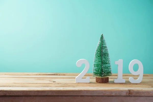 2019 New Year Background Wooden Table — Stock Photo, Image