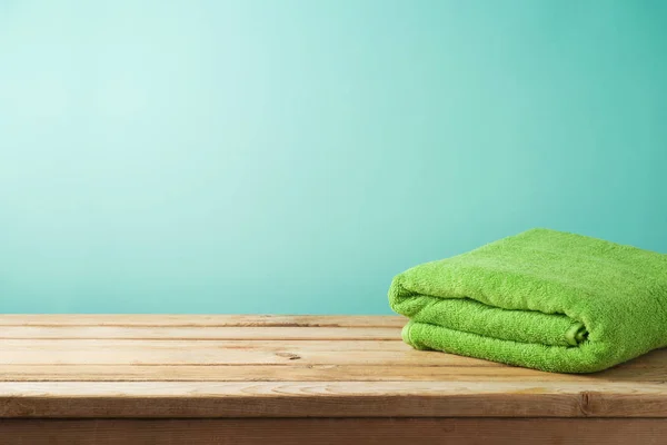 Fitness Background Towel Wooden Table — Stock Photo, Image