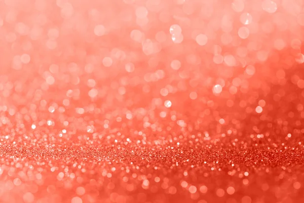 Vivere Corallo Colore Bokeh Glitter Sfondo Texture — Foto Stock