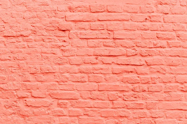 Color Coral Vivo Ladrillo Piedra Pared Fondo Textura — Foto de Stock