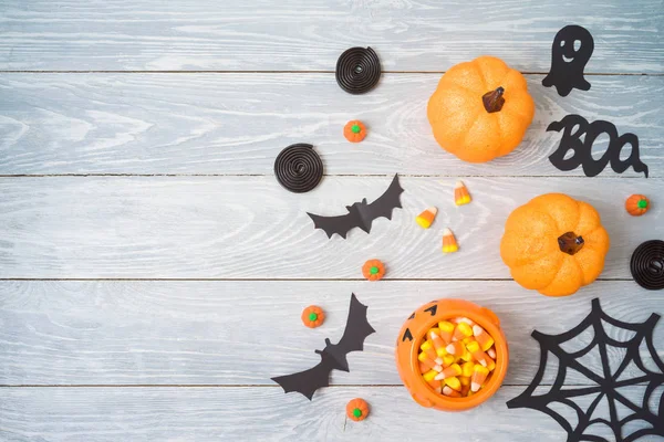 Halloween fête de vacances fond avec des paillettes décor de citrouille un — Photo