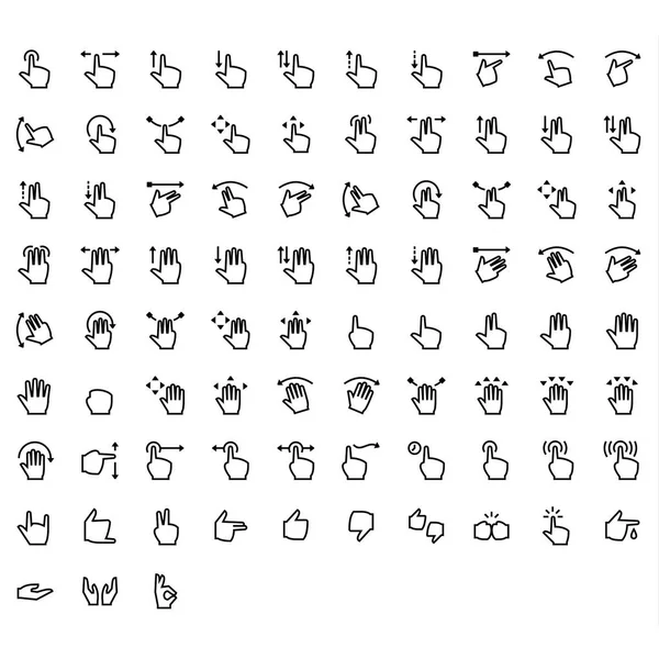 Gester Ikonuppsättning Disposition — Stock vektor