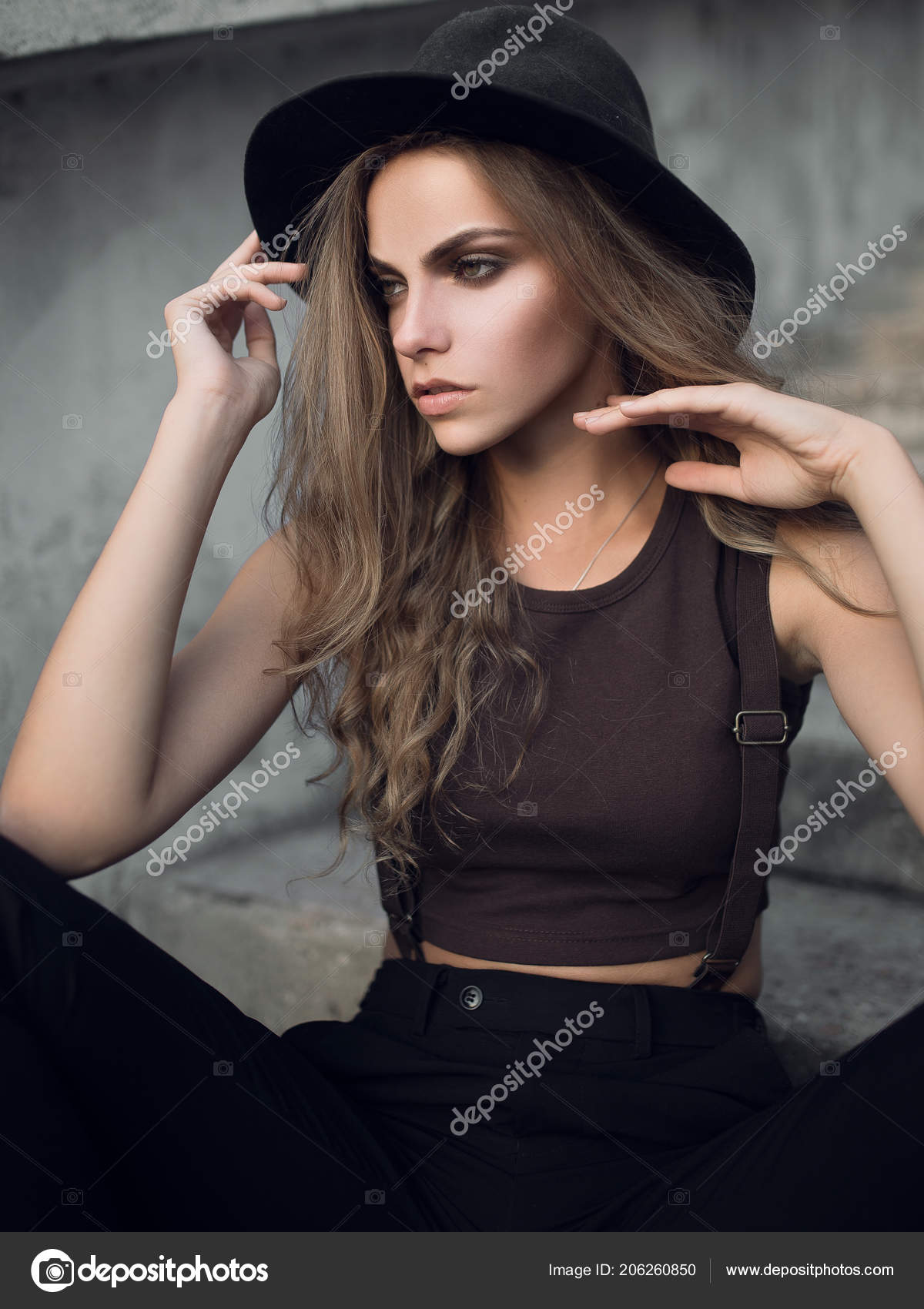 black stylish hat