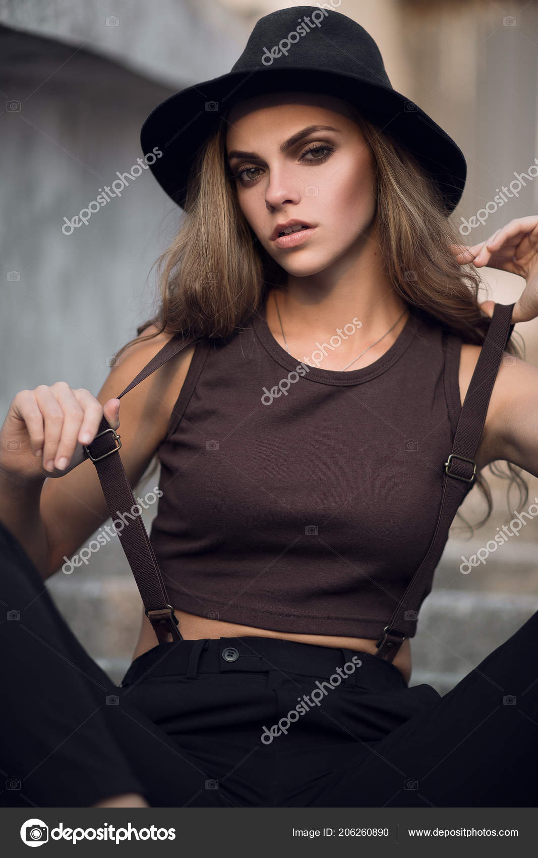 black stylish hat