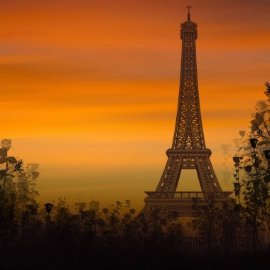 Güzel Paris kartpostalı. Aşk ve romantizm şehri.