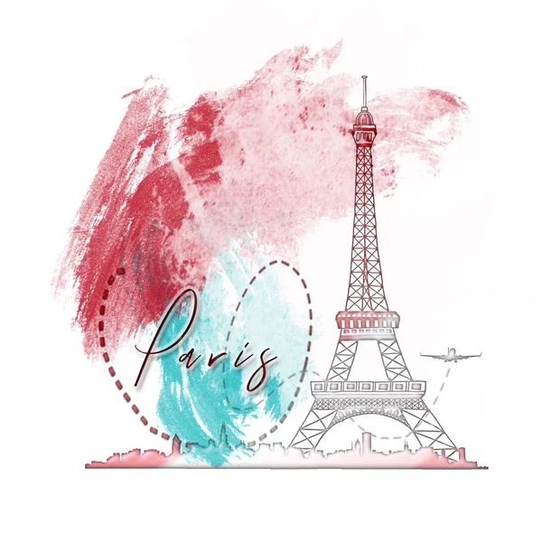 Beautiful Paris Postcard City Love Romanticism — Stock Photo, Image