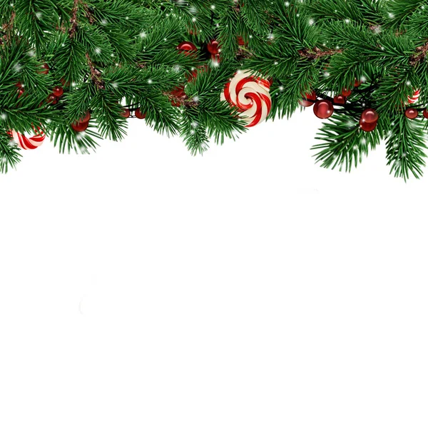 モミの木の枝背景クリスマス グリーティング カード — ストック写真