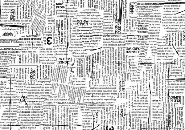 Black White Repeating Torn Newspaper Background Continuous Pattern Left Right — Stock Photo, Image