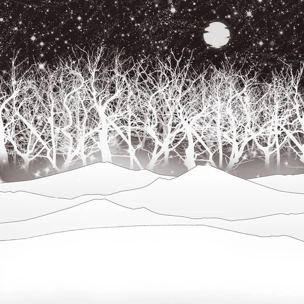 Boyutlu Illüstrasyon Köknar Ağacı Dallı Noel Tebrik Kartı — Stok fotoğraf