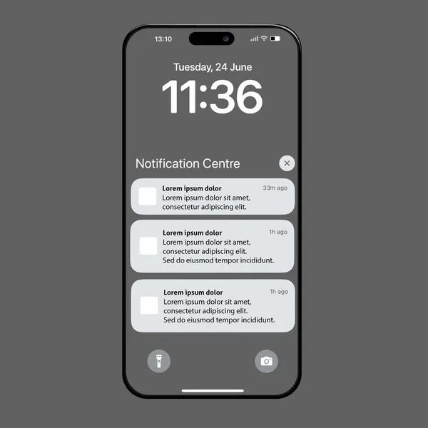 Uygulama Bildirimleri UI Vektör Şablonu ile iPhone Ev Ekran Yapılandırması