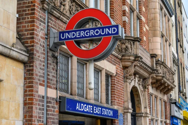 Londres Septembre 2019 Panneau Station Métro London Dessus Entrée Station — Photo