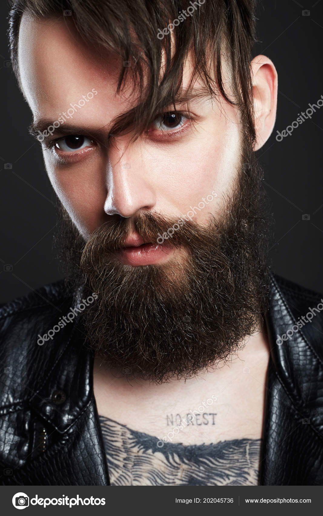 Hipster Tattoo Men Fashion Hairstyle Man Young Man Leather