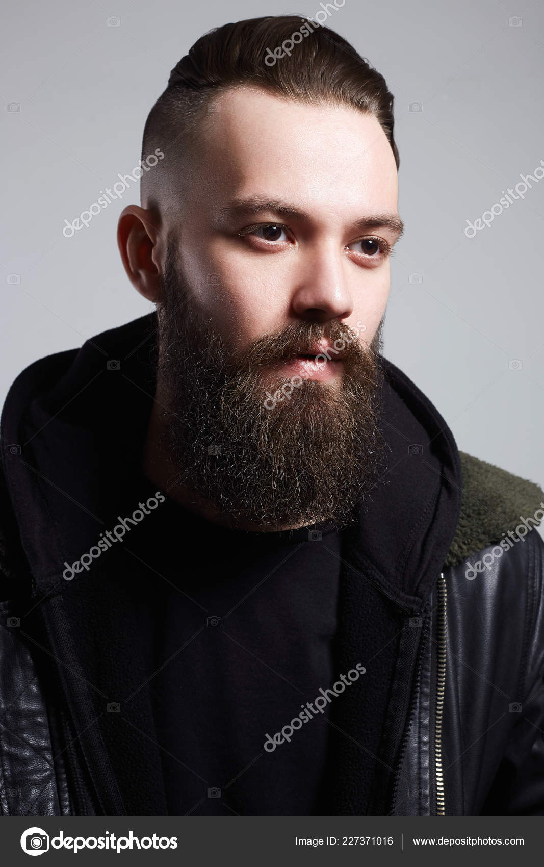 Man Stylish Haircut Handsome Boy Beard Brutal Bearded Hipster