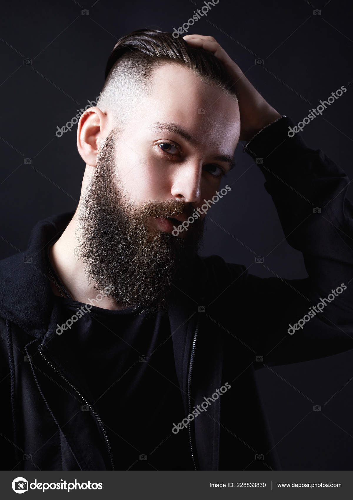 handsome guy stylish hairstyle brown turtleneck light background unaltered  25698405 Stock Photo at Vecteezy