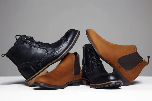 Stylish men's shoes. men fashion still life — Stock Photo, Image