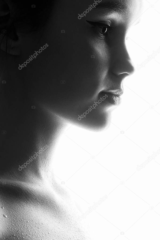 black and white portrait of Beautiful Woman