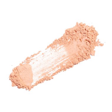 Beyaz izole kozmetik toz bej renk ezilmiş allık paleti