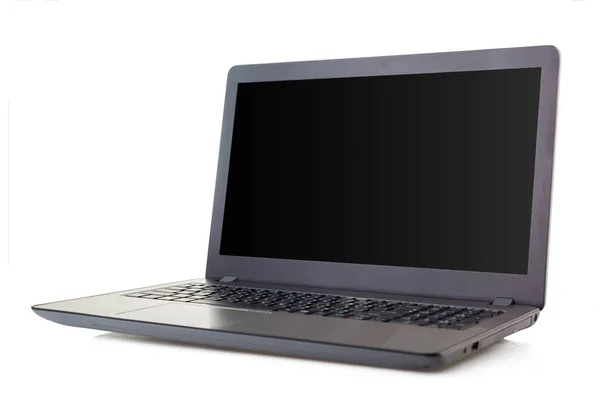 Computer Laptop Witte Achtergrond Met Het Knippen Van Pad Kopie — Stockfoto