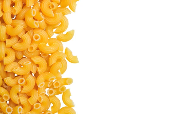 Macaroni Angle Pasta Closeup Copy Space Clipping Path White Background — Stock Photo, Image