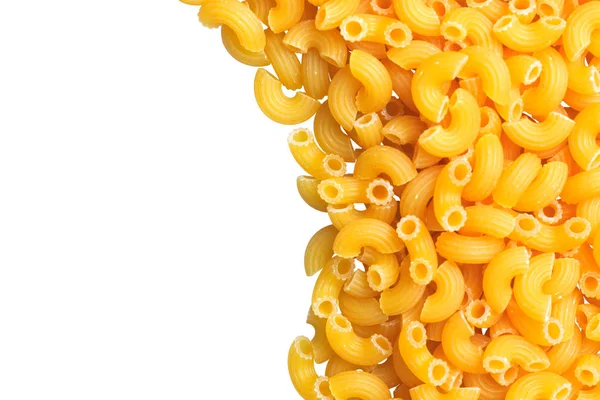 Macaroni Angle Pasta Closeup Copy Space Clipping Path White Background — Stock Photo, Image